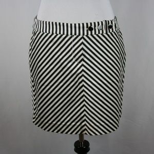 J. Crew Diagonal Stripe Black White Button